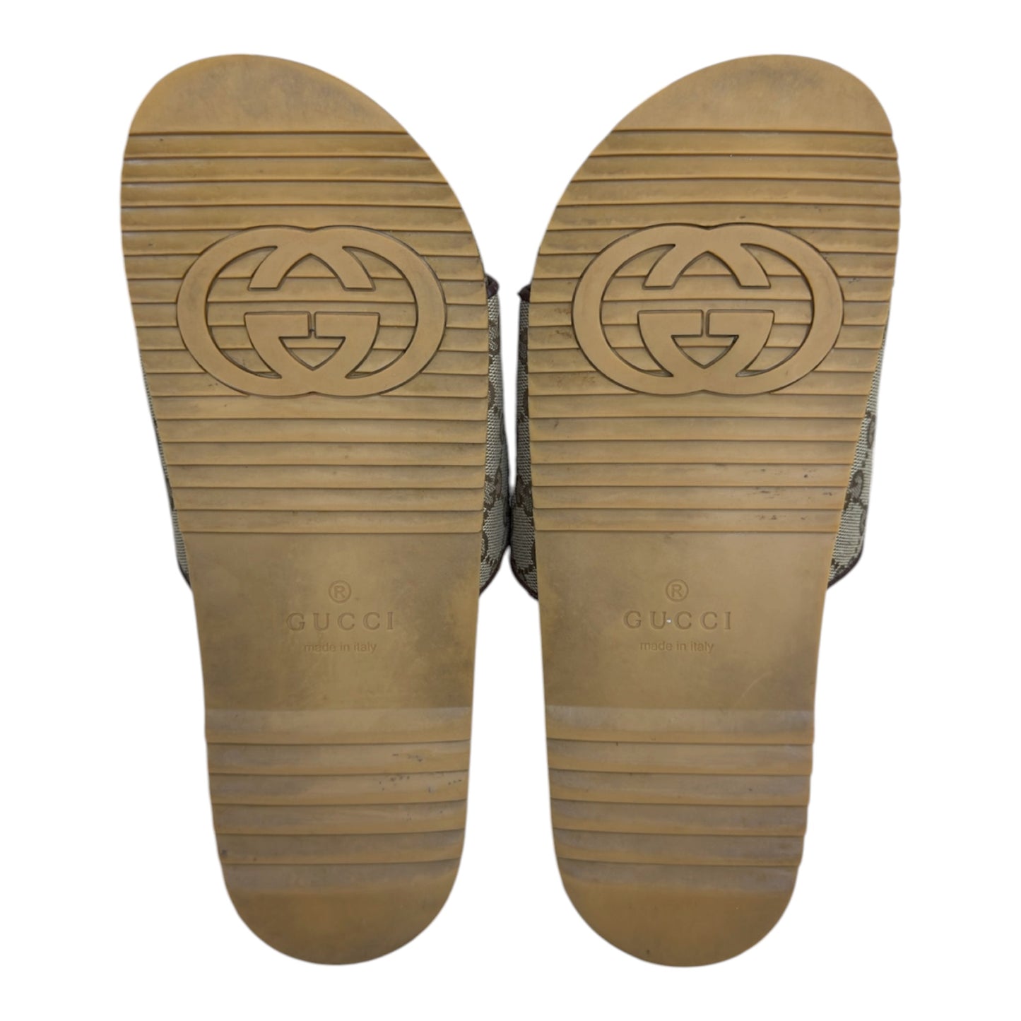 GUCCI GG SLIDE BEIGE CANVAS