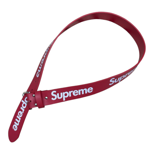 SUPREME REPEAT LEATHER BELT RED