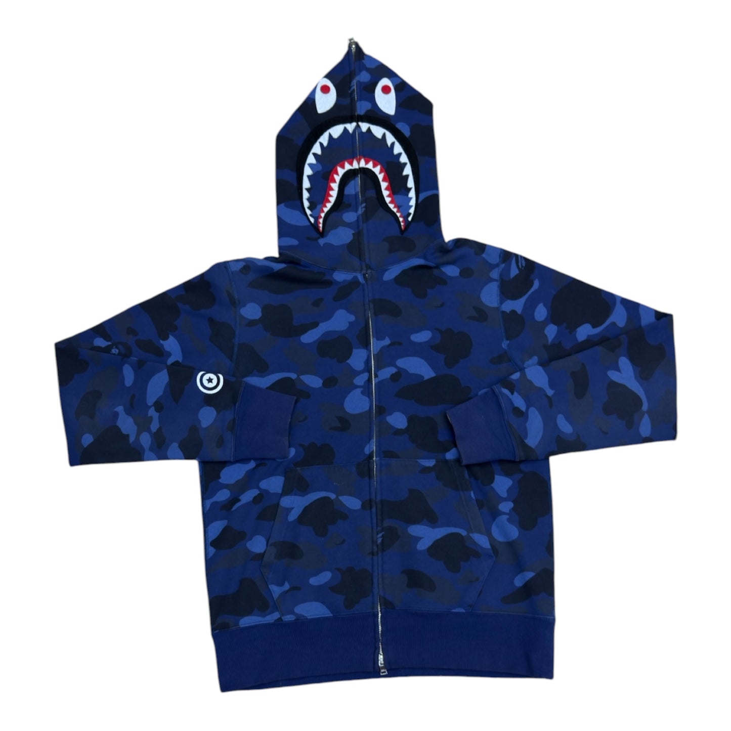 BAPE COLO CAMO SHARK FULL ZIP UP HOODIE NAVY