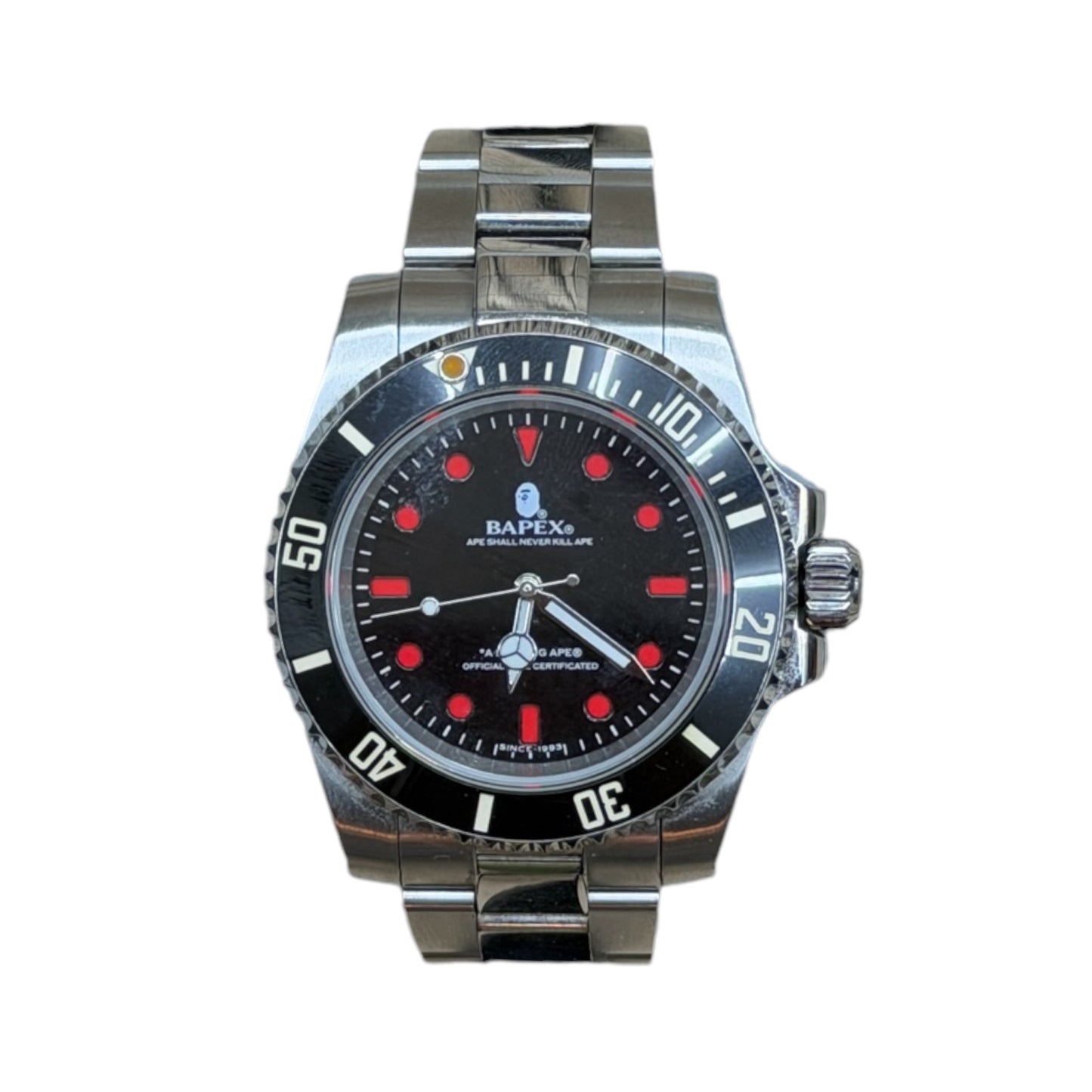 BAPE TYPE 1 BAPEX WATCH SILVER