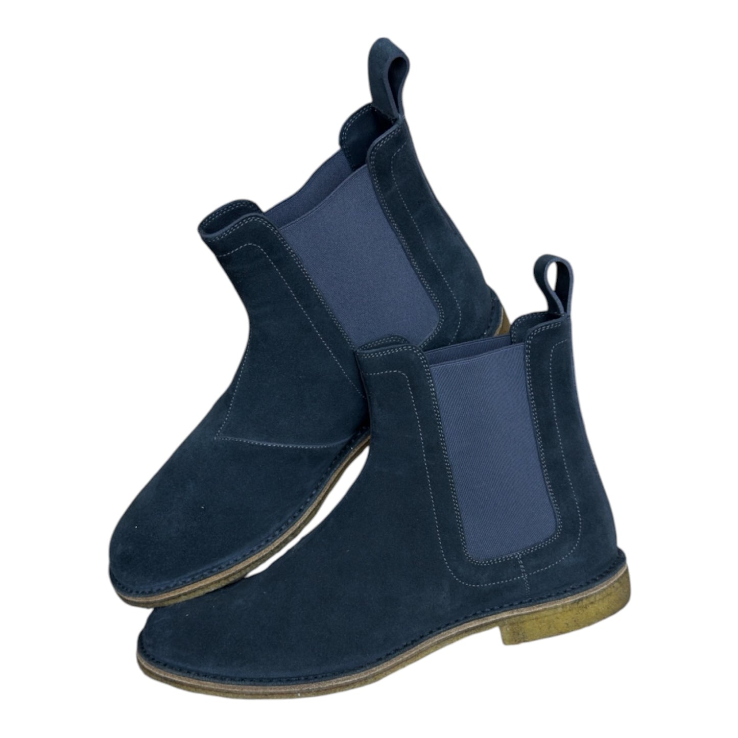 BOTTEGA VENETA NAVY SUEDE CHELSEA BOOTS