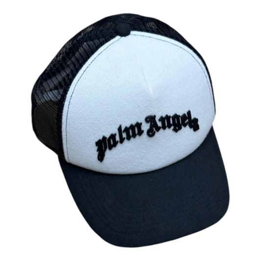 PALM ANGELS CURVED MESH CAP BLACK WHITE