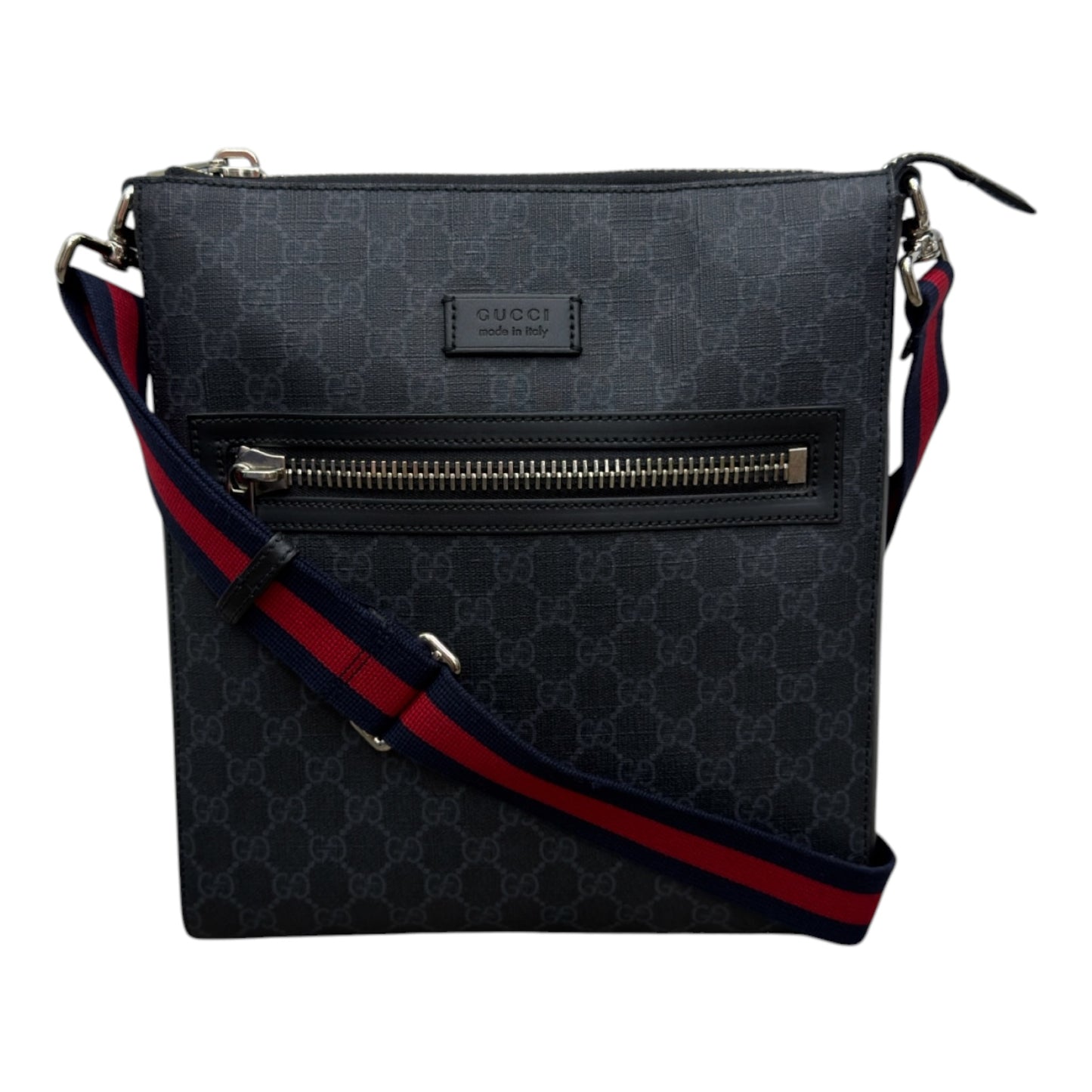 GUCCI GG BLACK MEDIUM MESSENGER BAG