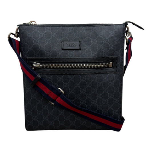 GUCCI GG BLACK MEDIUM MESSENGER BAG
