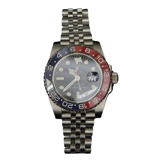 BAPE A BATHING APE TYPE 2 BAPEX WATCH SILVER RED BLUE