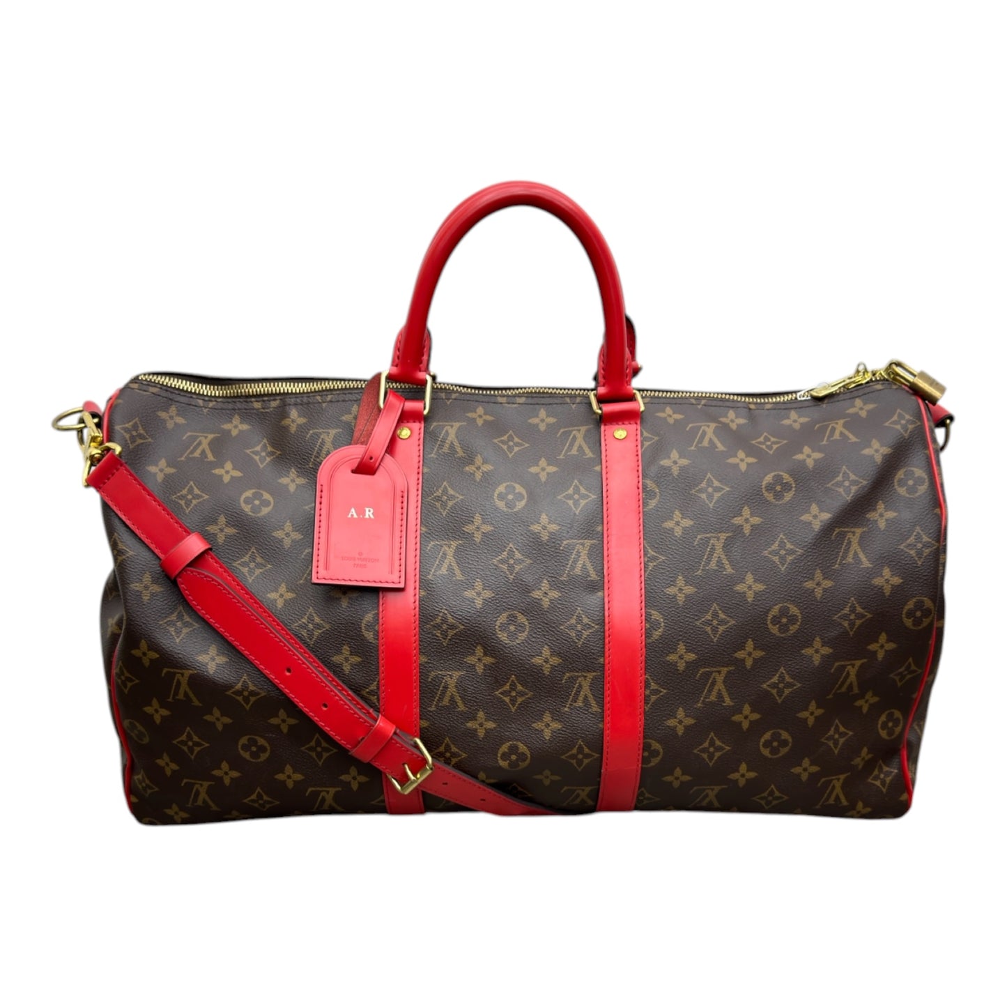 LV KEEPALL BANDOULIERE MONOGRAM 50 RED