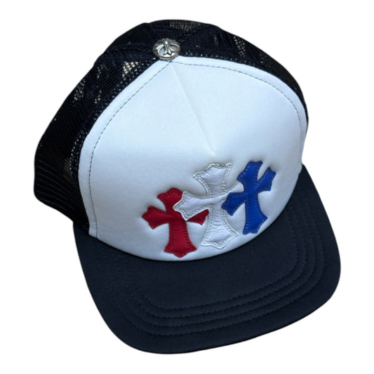 CHROME HEARTS TRUCKER HAT RED/WHITE/BLUE