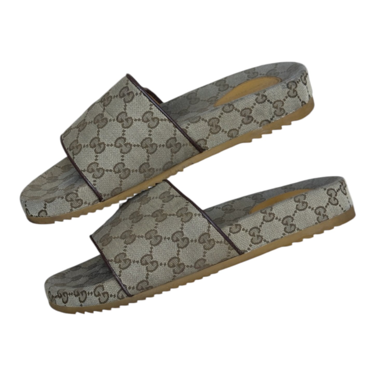 GUCCI GG SLIDE BEIGE CANVAS