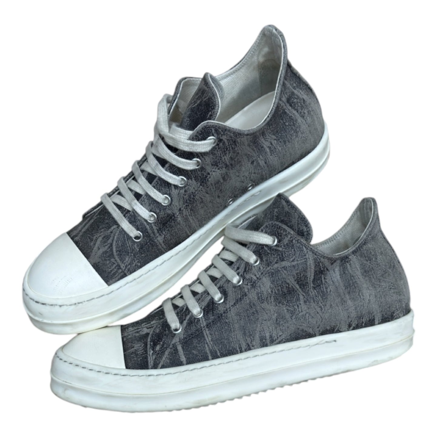 RICK OWENS DRKSHDW LOW BLACK CRACKED PEARL