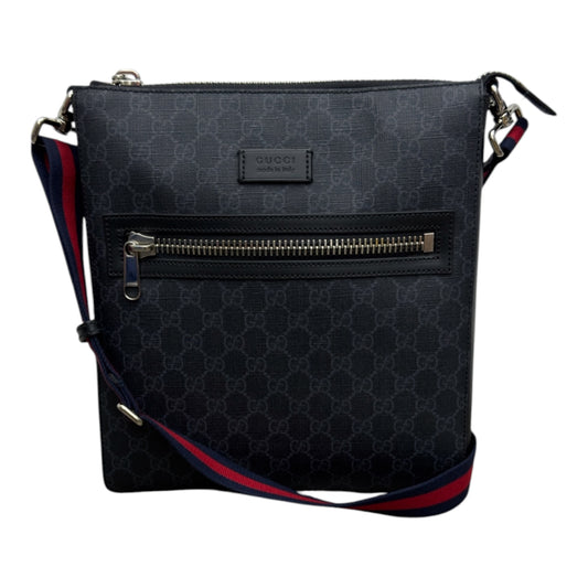 GUCCI GG BLACK MEDIUM MESSENGER BAG