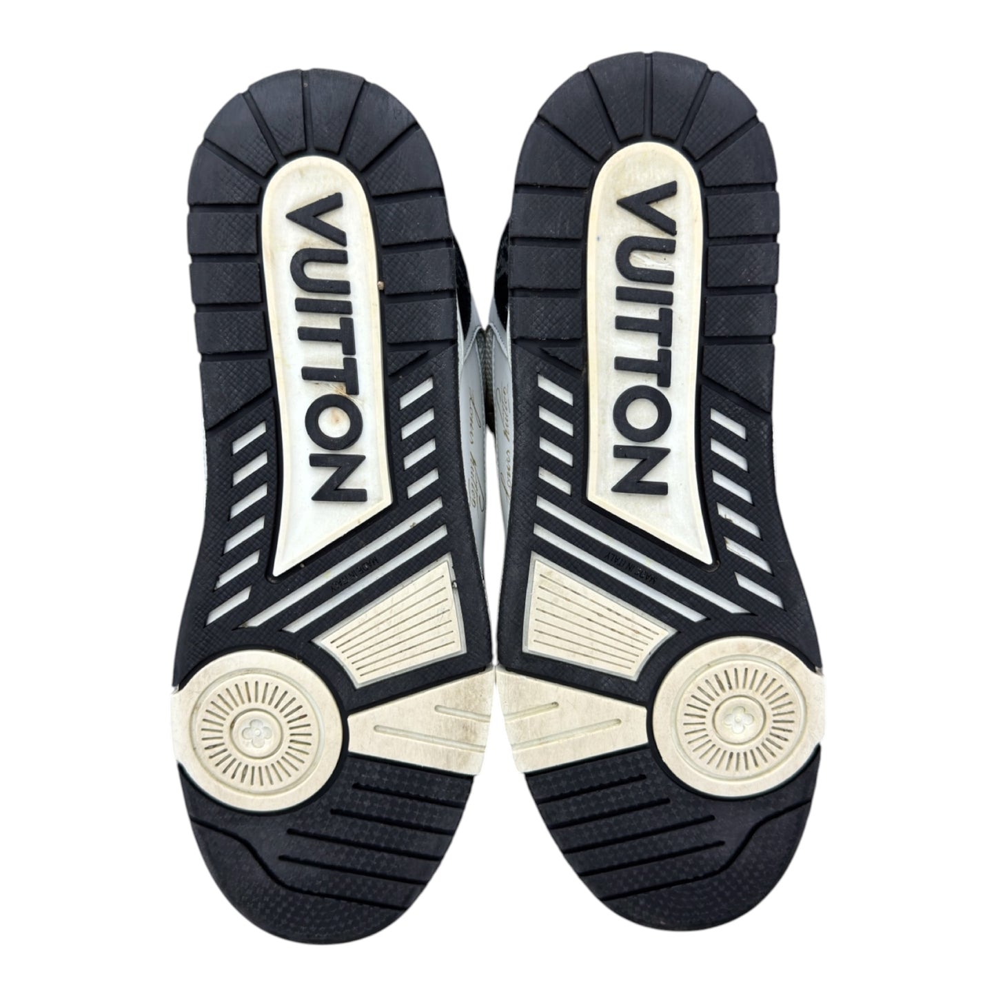 LV TRAINER VELCRO STRAP MONOGRAM DENIM BLACK WHITE