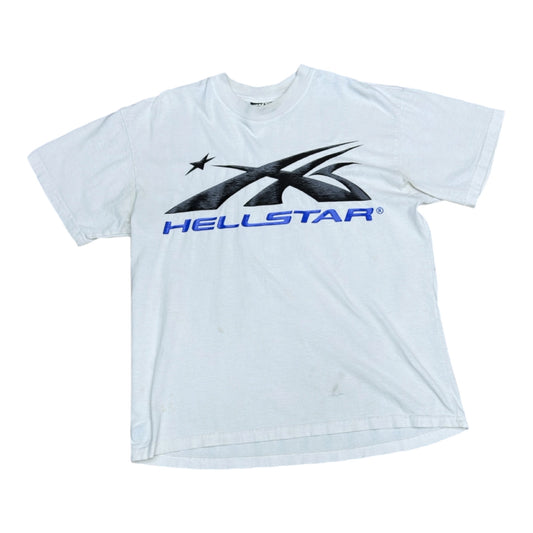 HELLSTAR GEL SPORT LOGO TEE WHITE BLUE