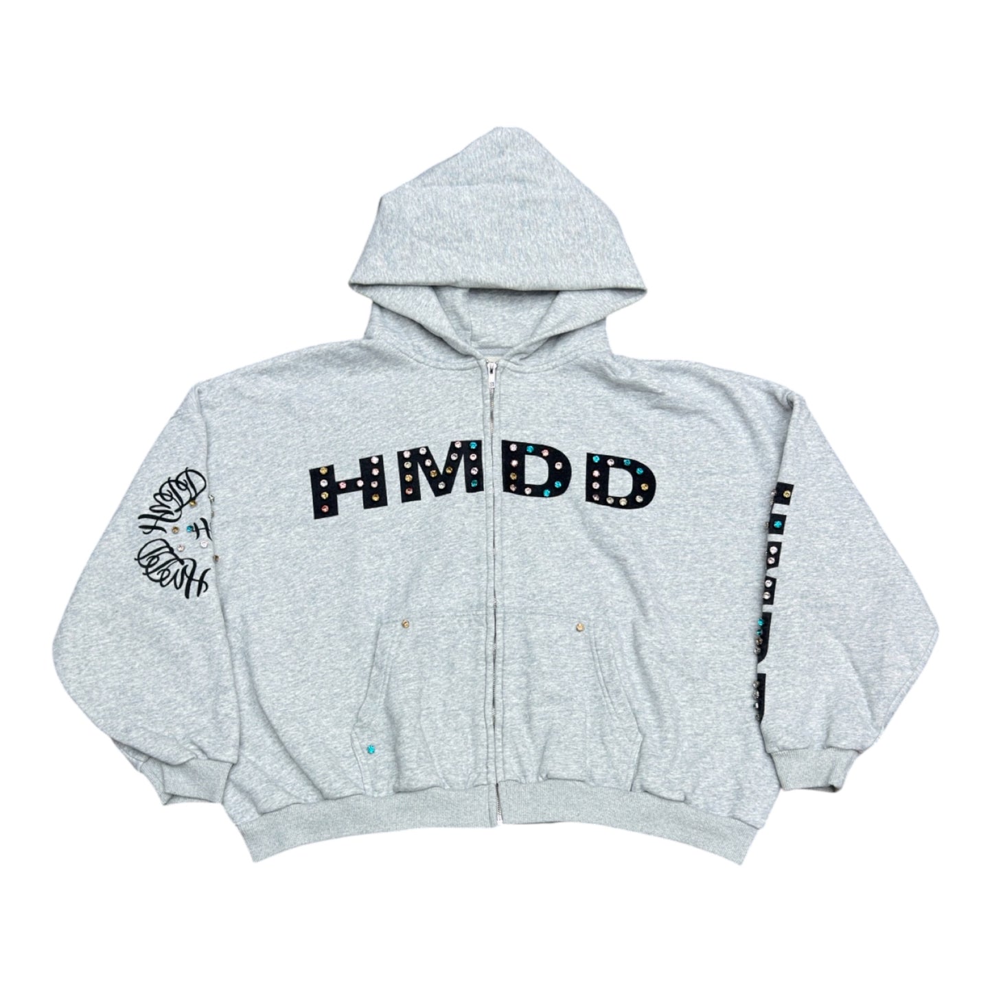 HMDD CHIMESTONE RHINESTONE HOODIE GREY