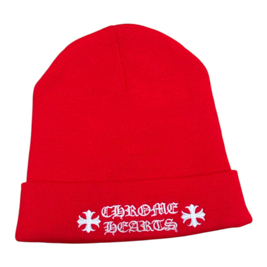 CHROME HEARTS LOGO BEANIE RED