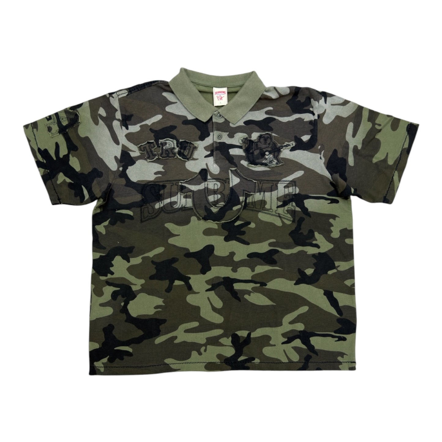 SUPREME TRUE RELIGION APPLIQUE POLO OLIVE CAMO