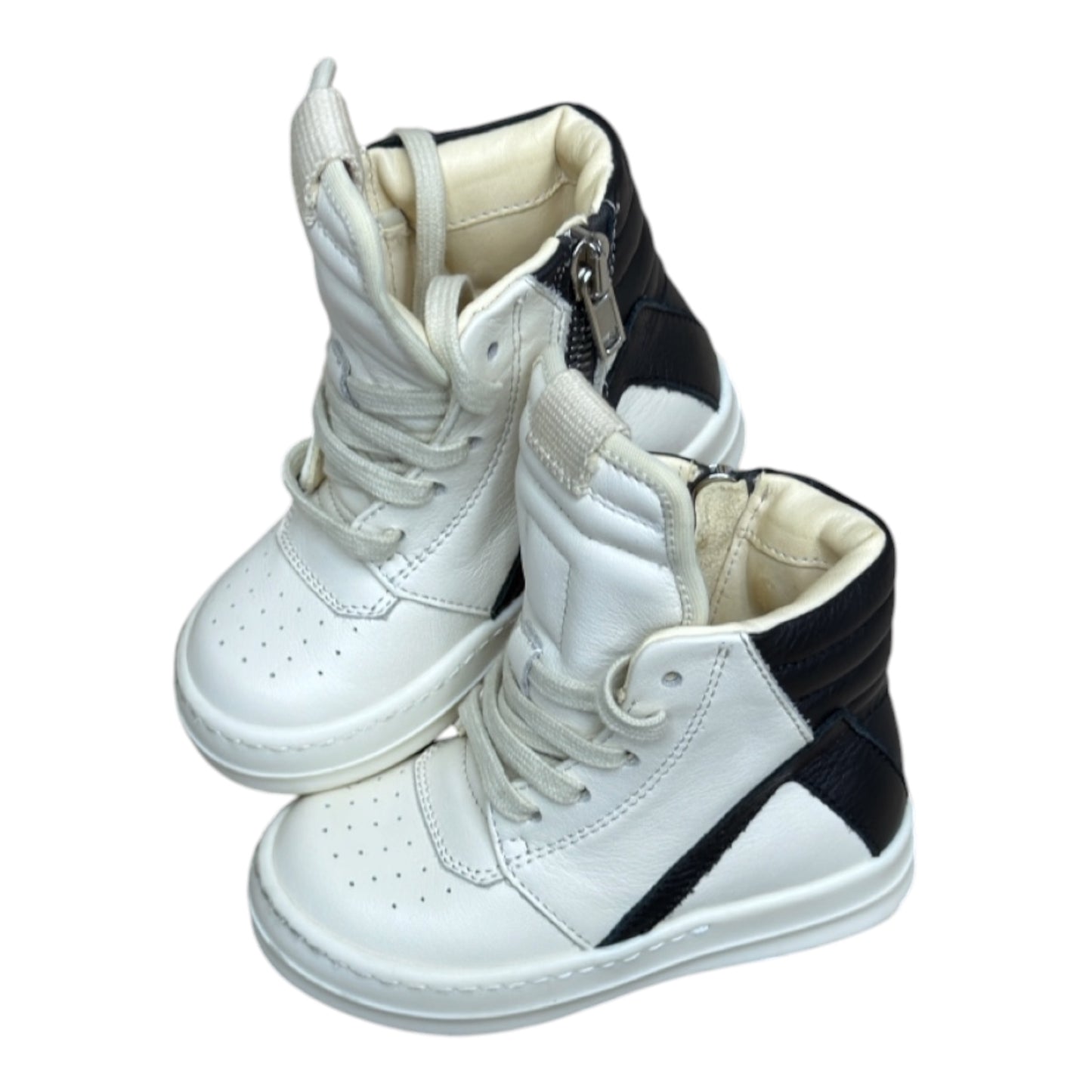 RICK OWENS GEOBASKET MILK BLACK