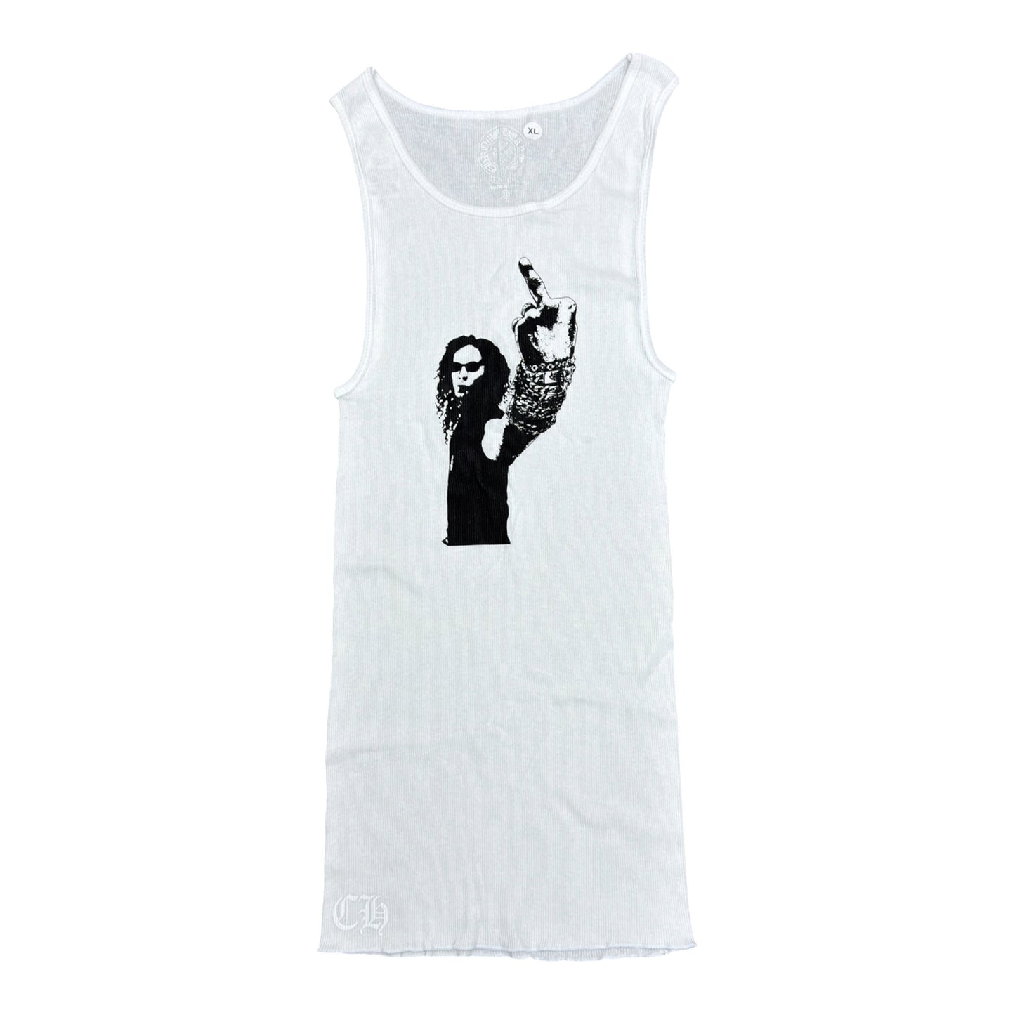 CHROME HEARTS RICHARD STARK MIDDLE FINGER TANK WHITE